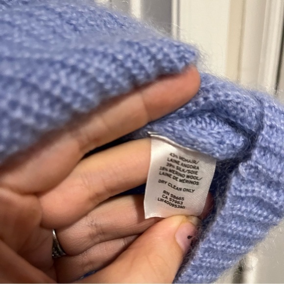 Lewit Mohair Wool Silk Puff Sleeve Sweater Periwinkle XS R - Picture 5 of 9